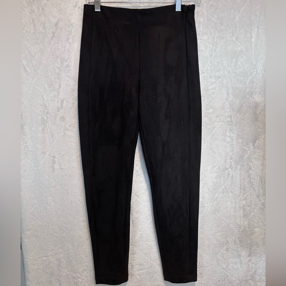 Banana Republic Black Faux Suede Slim Pants Women’s Size 4 - Picture 1 of 8